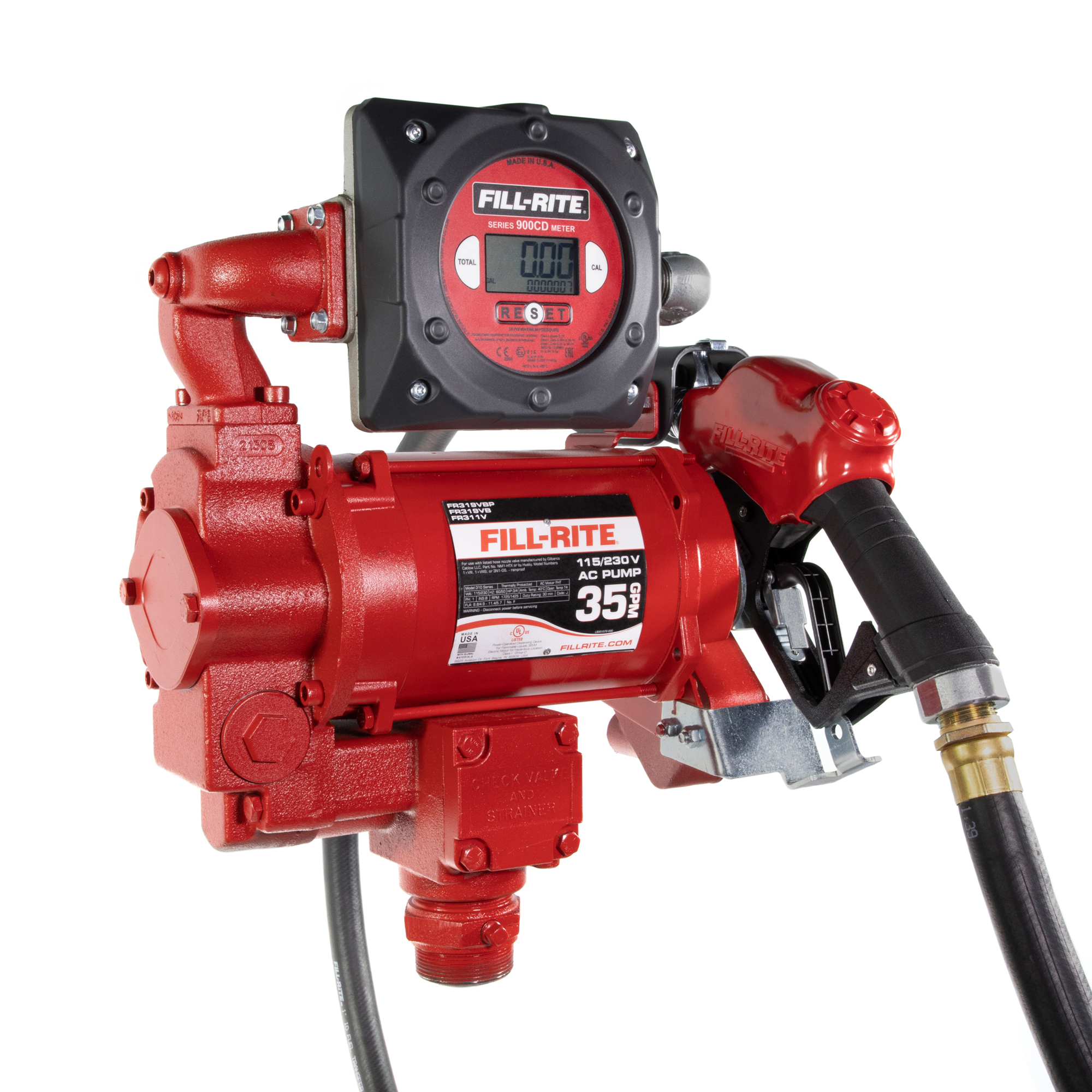 Fill-Rite High-Flow Dual-Voltage AC Transfer Pump, 115V/230V, 35 GPM, Model# FR319VB